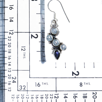 925 Sterling Silver Gemstones Natural Topaz Dangle Earrings FJSE2159 - Accessoriesforever