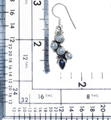925 Sterling Silver Gemstones Natural Topaz Dangle Earrings FJSE2159