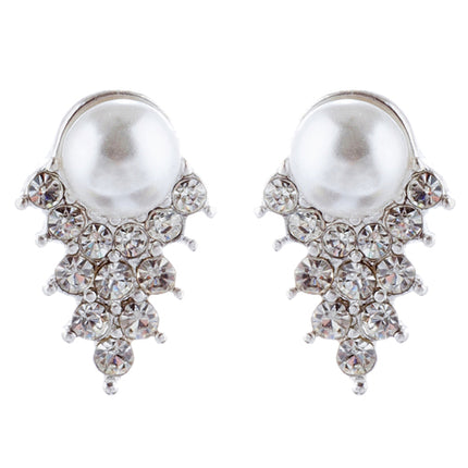 Bridal Wedding Jewelry Set Crystal Pearl Double Strands Necklace White - Accessoriesforever