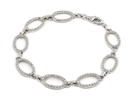 Oval Shape CZ 7" Bracelet 925 Sterling Silver - Accessoriesforever
