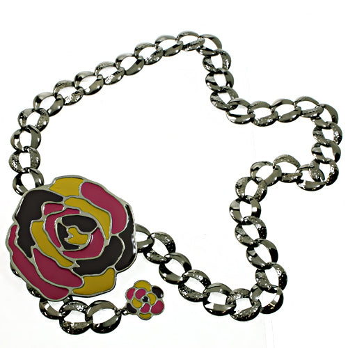 Linked Large Flower Circle Chain Woman Fashion Belt
