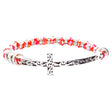 Lovely Crystal Rhinestone Cross Design Fashion Statement Bracelet B472 Red