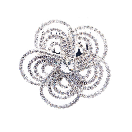 Bridal Wedding Jewelry Crystal Rhinestone Luxurious Floral Design Hair Comb Pin - Accessoriesforever