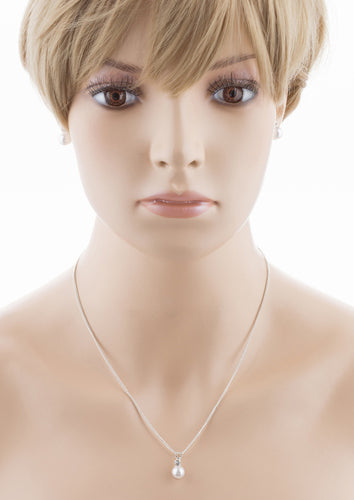 Bridal Wedding Jewelry Set Crystal Rhinestone Pearl Elegant Simple Necklace - Accessoriesforever