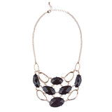 Stunning Bold Bib Style Fashion Statement Necklace Set JN276 Gold Black