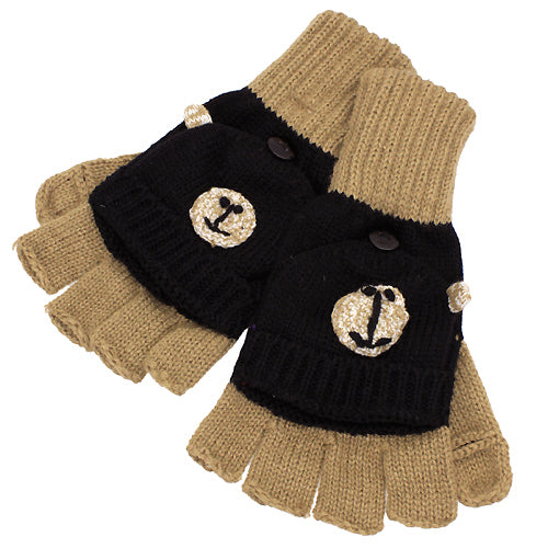 Knitted Fun 3D Animal Soft Fingerless Mittens Gloves Camel Black Bear - Accessoriesforever