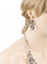 Bridal Wedding Jewelry Crystal Rhinestone Complex Design Necklace Set J539 Black