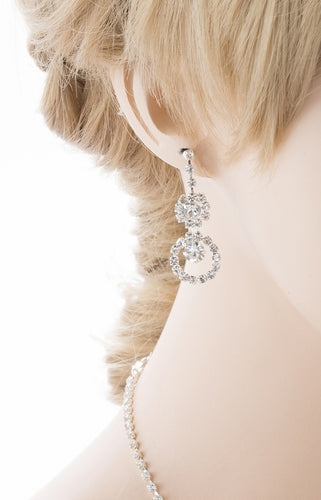 Bridal Wedding Jewelry Crystal Rhinestone Lovely Beautiful Sweet Necklace Silver - Accessoriesforever