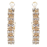 Beautiful Dazzling Beaded Wrap Double Row Crystal Rhinestone Hoop Earring Gold