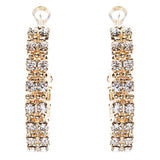 Beautiful Dazzling Beaded Wrap Double Row Crystal Rhinestone Hoop Earring Gold
