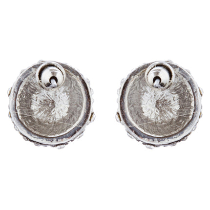 Sport Volleyball Crystal Rhinestone 14mm Drop Stud Fashion Earrings Silver Clear - Accessoriesforever