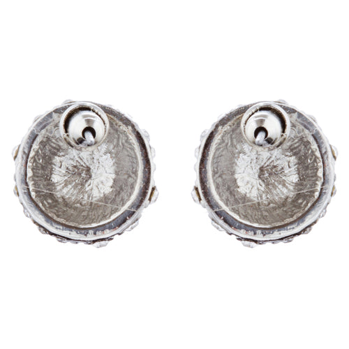 Sport Volleyball Crystal Rhinestone 14mm Drop Stud Fashion Earrings Silver Clear - Accessoriesforever