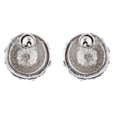 Sport Volleyball Crystal Rhinestone 14mm Drop Stud Fashion Earrings Silver Clear