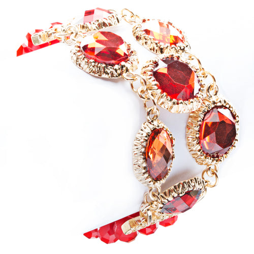 Modern Fashion Captivating Bright Color Design Statement Bracelet B485 Red