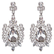 Beautiful Stunning Glamorous Crystal Rhinestone Teardrop Dangle Earrings Silver