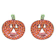 Halloween Costume Jewelry Crystal Rhinestone Happy Pumpkin Stud Earrings Orange