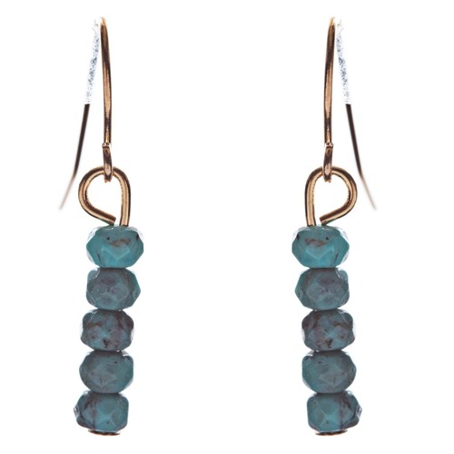 Statement Layered Faceted Bead Long Fashion Necklace Set Beige Turquoise Blue