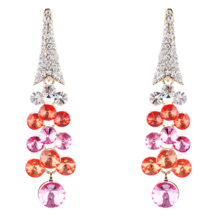 Dressy Beautiful Sparkle Crystal Rhinestone Dangle Fashion Earrings E966 Pink