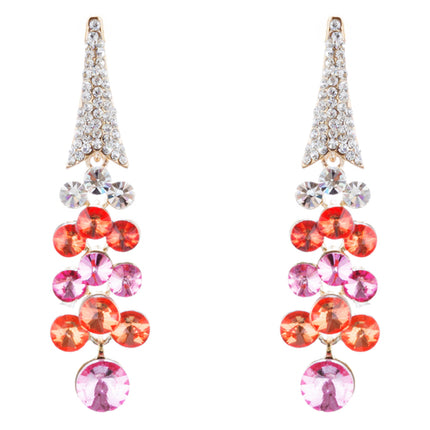 Dressy Beautiful Sparkle Crystal Rhinestone Dangle Fashion Earrings E966 Pink