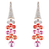 Dressy Beautiful Sparkle Crystal Rhinestone Dangle Fashion Earrings E966 Pink