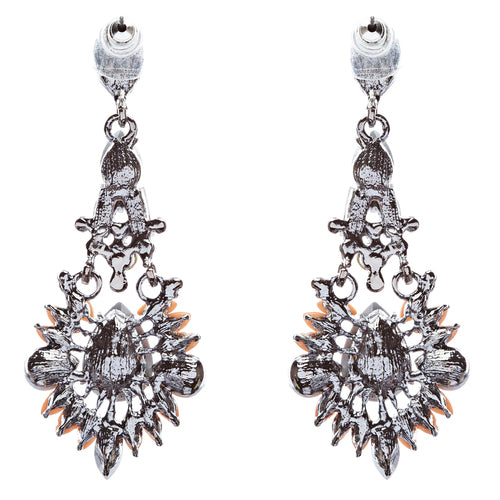 Beautiful Crystal Rhinestone Bead Multi Shape Dangle Drop Fashion Earrings Brown - Accessoriesforever