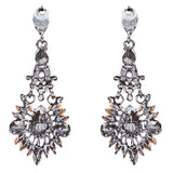Beautiful Crystal Rhinestone Bead Multi Shape Dangle Drop Fashion Earrings Brown