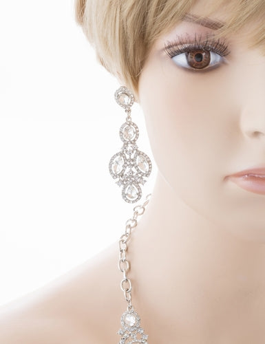 Bridal Wedding Jewelry Crystal Rhinestone Alluring Bib Posture Necklace J499 SLV