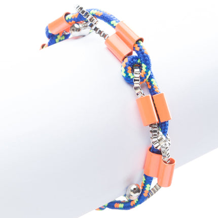 Trendy Stylish Woven Box Chain Beautiful Adjustable Fashion Bracelet B444 Orange - Accessoriesforever