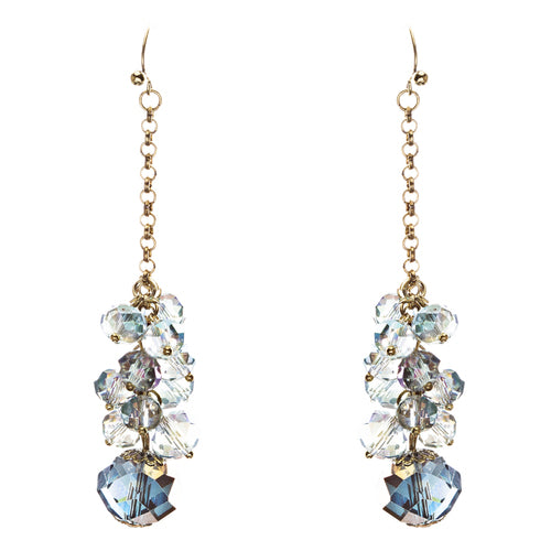 Trendy Design Crystal Rhinestone Lovely Cluster Balls Dangle Earrings E846 Blue
