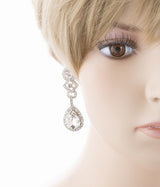 Bridal Wedding Jewelry Elegant Classic Teardrop Dangle Fashion Earrings Silver