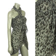 Beach Sarong Pareo Shawl Wrap Leopard N Border Black