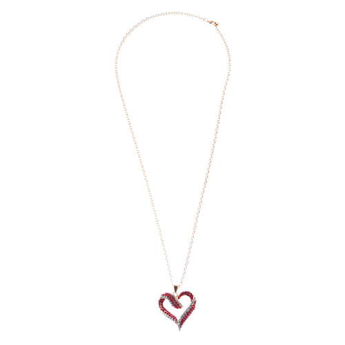 Valentines Jewelry Crystal Rhinestone Beautiful Heart Pendant Necklace N90 GDRed - Accessoriesforever