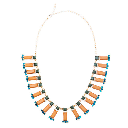 Stunning Simple Formica Crystal Bib Design Statement Jewelry Necklace Brown