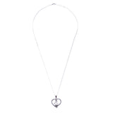 Valentines Jewelry Crystal Rhinestone Gorgeous Hearts Necklace N91 Silver