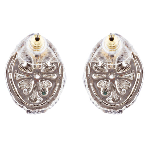 Sophisticated Classic Gorgeous Two-Tone Crystal Rhinestone Earrings E1001 GDSV