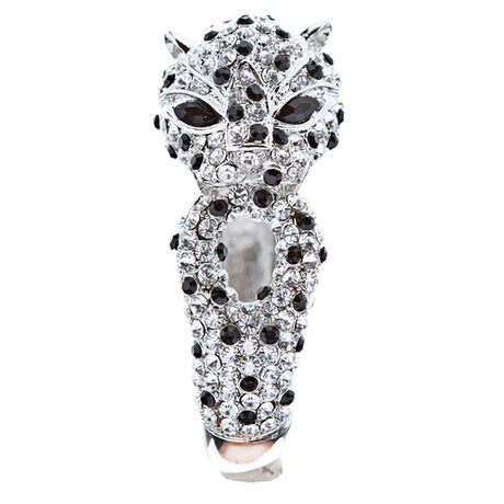 Fashion Jewelry Crystal Rhinestone Gorgeous Leopard Bracelet Silver