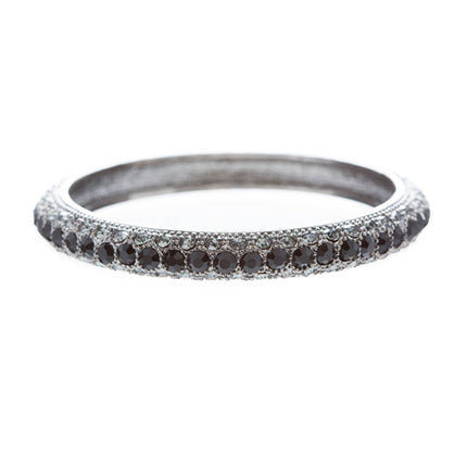 Beautiful Stunning Crystal Rhinestones Metal Bangle Bracelet Antique Black Gray