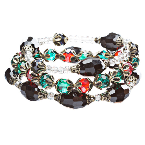 Modern Fashion Crystal Rhinestone Vibrant Fun Wrap Stretch Bracelet B465 Multi