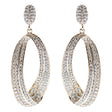 Fashion Stunning Crystal Open Hoop Drop Earrings Gold