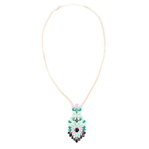Beautiful Unique Colorful Pendant Statement Jewelry Fashion Necklace Gold Green