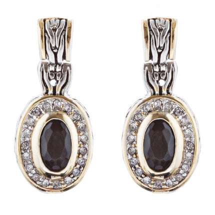 Sophisticated Classic Gorgeous Two-Tone Dangle Style Earrings E1000 Gold Black