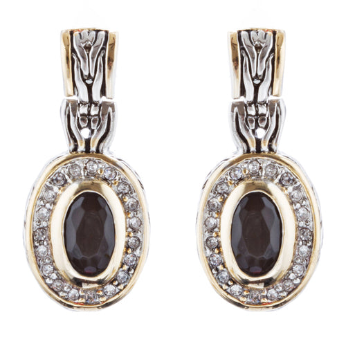 Sophisticated Classic Gorgeous Two-Tone Dangle Style Earrings E1000 Gold Black