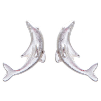 Appealing Design Dolphin Stud Screw Back Earrings E901 Silver