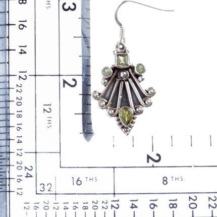 925 Sterling Silver Natural Gemstones Peridot Dangle Earrings FJSVE2160 - Accessoriesforever