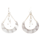 Crystal Cluster Hand Polished Drop Earrings Clear