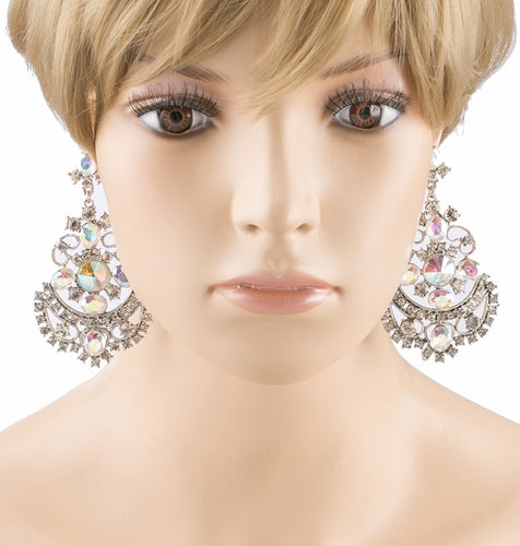 Bridal Wedding Jewelry Crystal Rhinestone Glimmer Dangle Earrings ER658 AB - Accessoriesforever