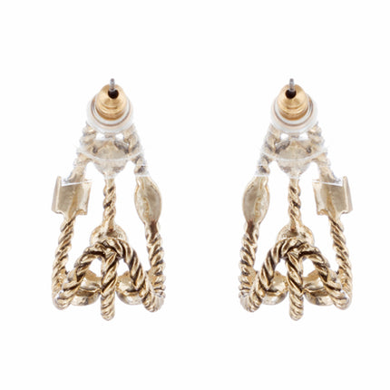 Fashion Trendy Chic Crystal Rhinestone Stylish Sparkle Hoop Earrings Gold - Accessoriesforever