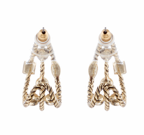 Fashion Trendy Chic Crystal Rhinestone Stylish Sparkle Hoop Earrings Gold