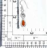 925 Sterling Silver Natural Gemstones Carnelian Abalone Dangle Earring FJSVE2185