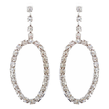 Bridal Wedding Jewelry Set Crystal Rhinestone Oval Link - Accessoriesforever